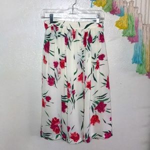 🌹VTG 50s circa high waist floral skirt